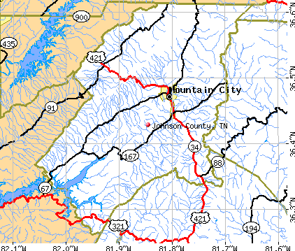 Johnson County, TN map