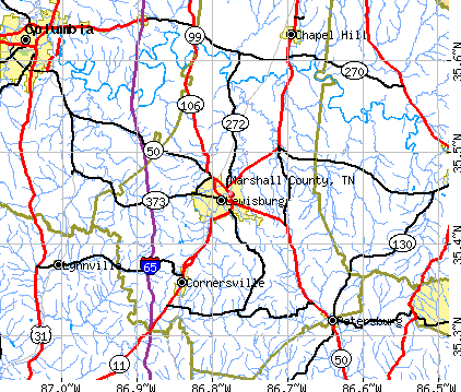 Marshall County, TN map