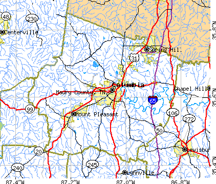 Maury County, TN map