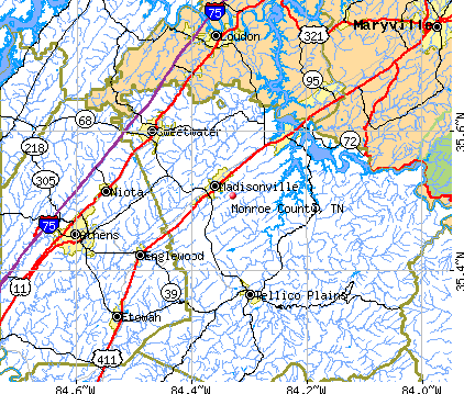 Monroe County, TN map