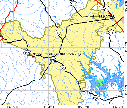 Moore County, TN map