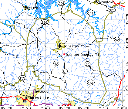 Overton County, TN map