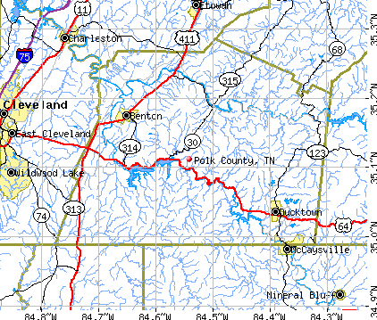 Polk County, TN map