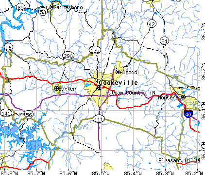 Putnam County, TN map