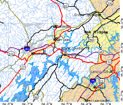 Roane County, TN map