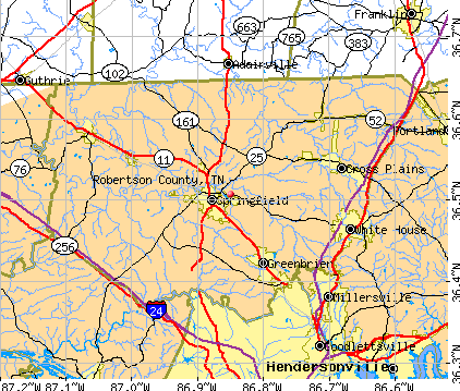 Robertson County, TN map