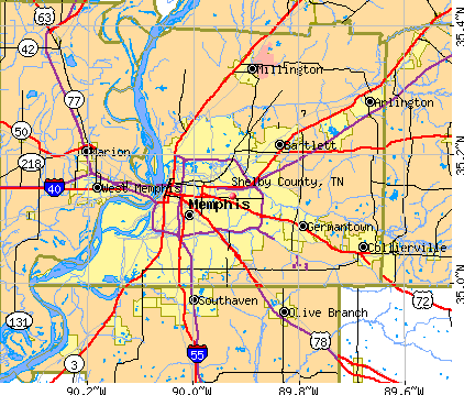 Shelby County, TN map