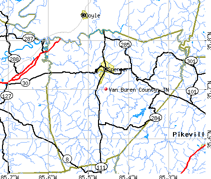 Van Buren County, TN map