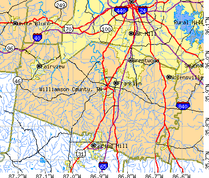 Williamson County, TN map