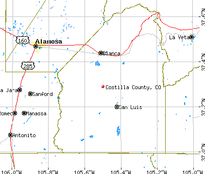 Costilla County, CO map