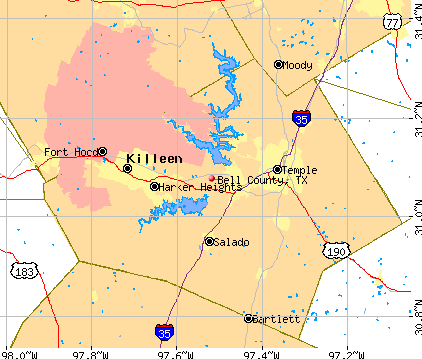 Bell County, TX map