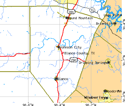 Blanco County, TX map