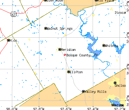 Bosque County, TX map