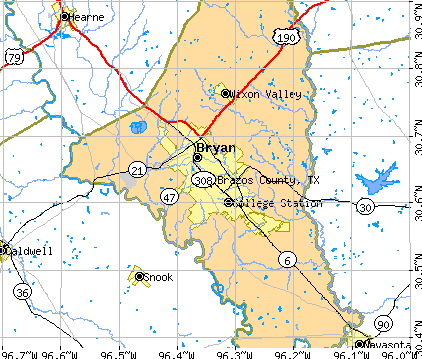 Brazos County, TX map