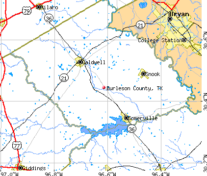 Burleson County, TX map