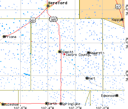 Castro County, TX map