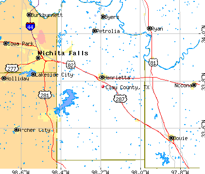 Clay County, TX map