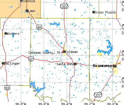 Coleman County, TX map
