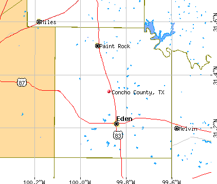 Concho County, TX map