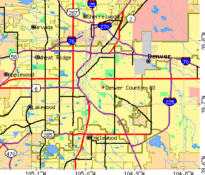 Denver County, CO map