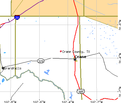 Crane County, TX map
