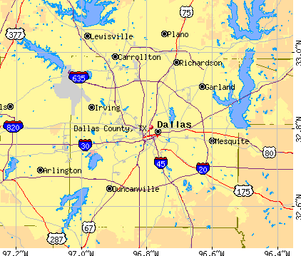 Dallas County, TX map