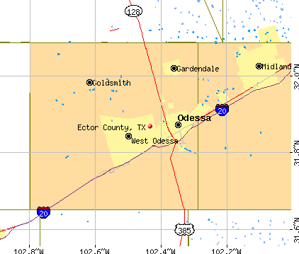 Ector County, TX map