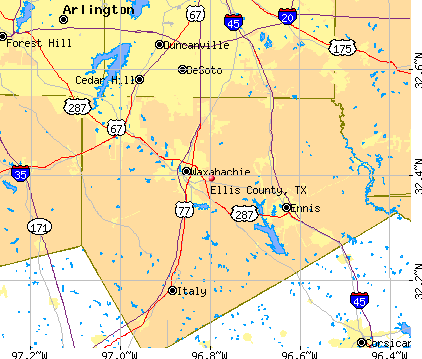 Ellis County, TX map