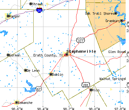 Erath County, TX map