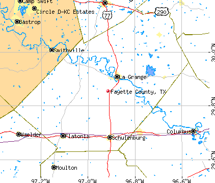 Fayette County, TX map
