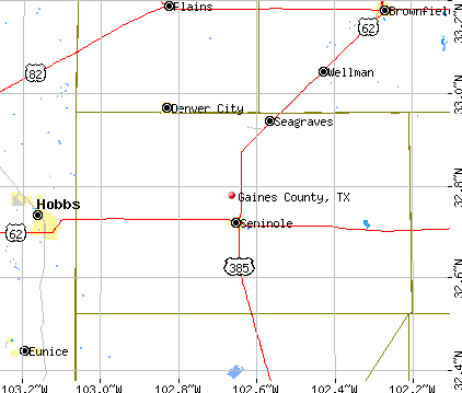 Gaines County, TX map