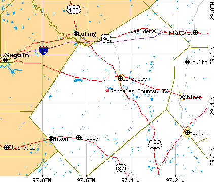 Gonzales County, TX map