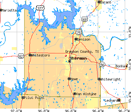Grayson County, TX map