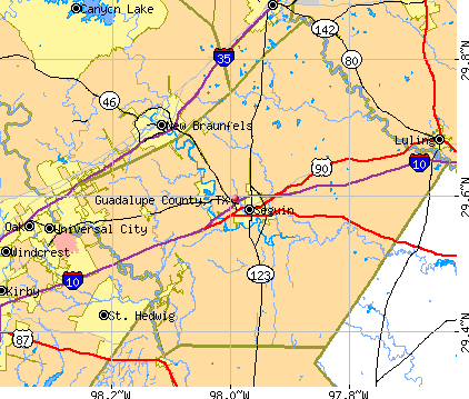 Guadalupe County, TX map
