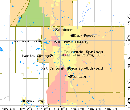 El Paso County, CO map