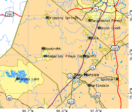 Hays County, TX map