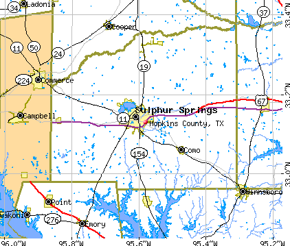 Hopkins County, TX map