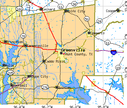 Hunt County, TX map