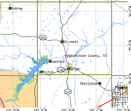 Hutchinson County, TX map