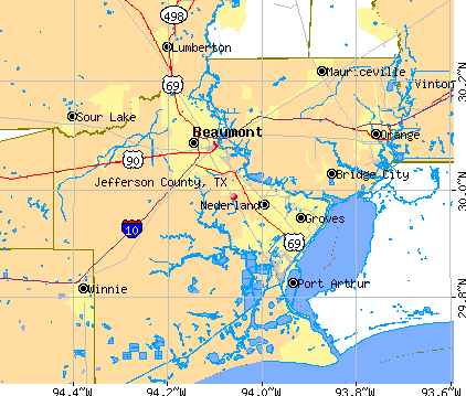 Jefferson County Texas Map