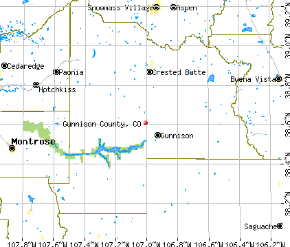 Gunnison County, CO map