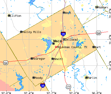 McLennan County, TX map