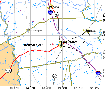 Madison County, TX map
