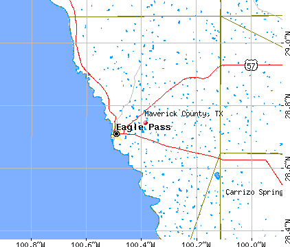 Maverick County, TX map