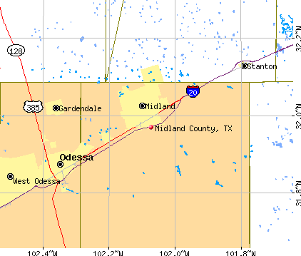 Midland County, TX map