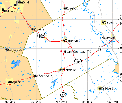 Milam County, TX map