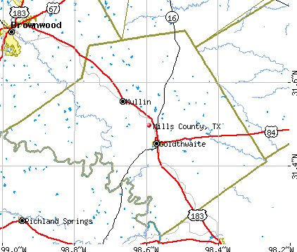 Mills County, TX map