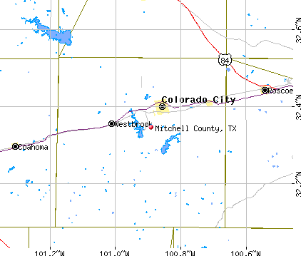 Mitchell County, TX map