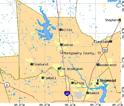Montgomery County, TX map