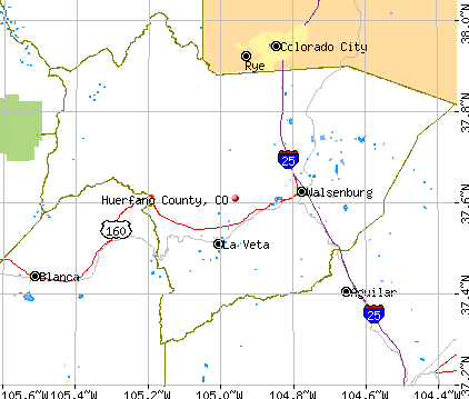 Huerfano County, CO map